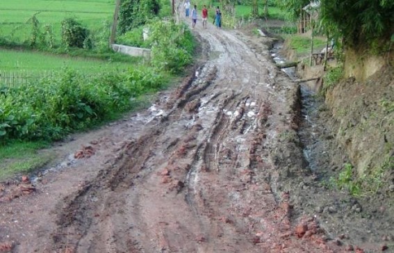 Kailashahar : Wretched condition of Bhogobannagar- Kalaigiri road